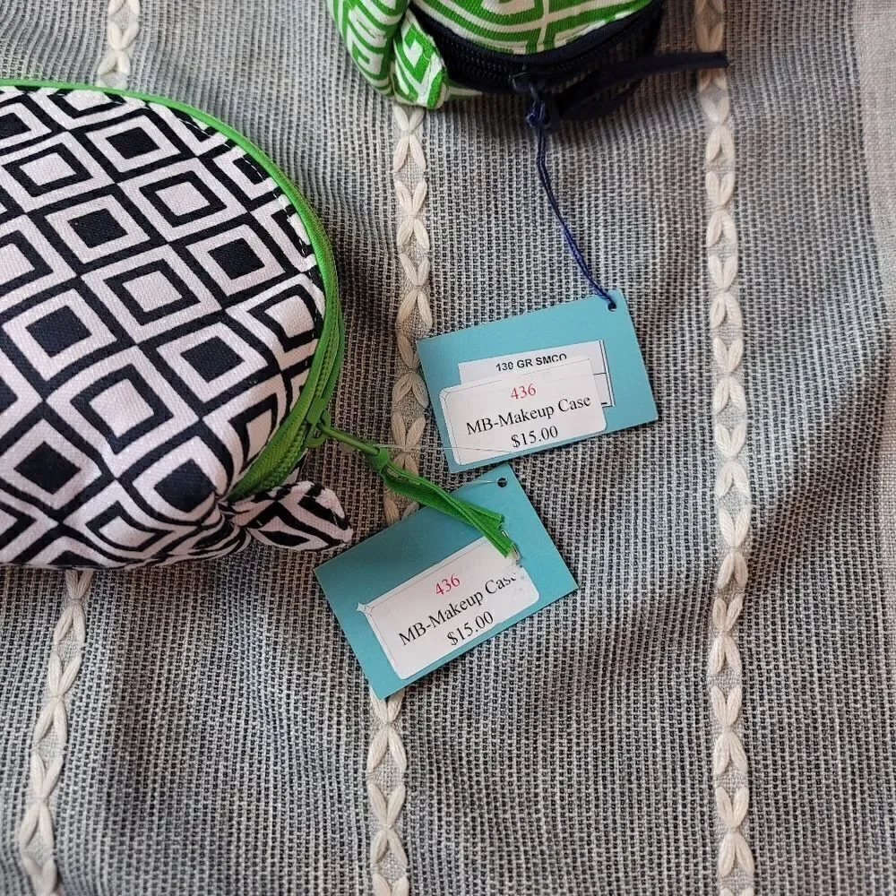 NWT- MALABAR BAY Organic Cotton Makeup Bag Set